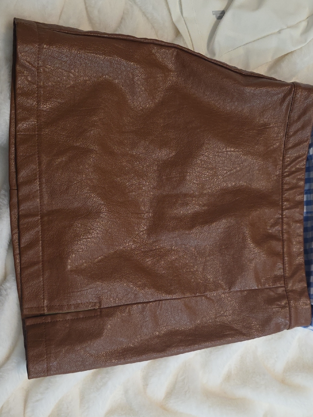 art class Brown Faux Leather Kids Skirt